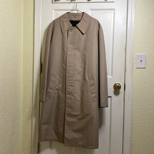Sears Outerwear Men’s Beige Trench Coat With Faux Fur Lining